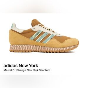 Adidas New York Sneakers in Tan and Blue